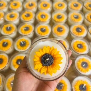 aesthetic sunflower candle home decor