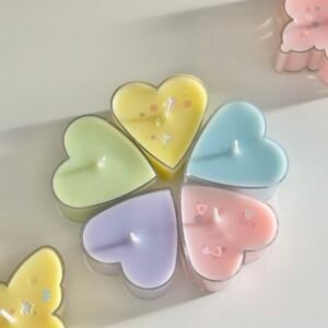 heart shaped tlight candle set
