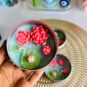 lotus pond tin jar candle